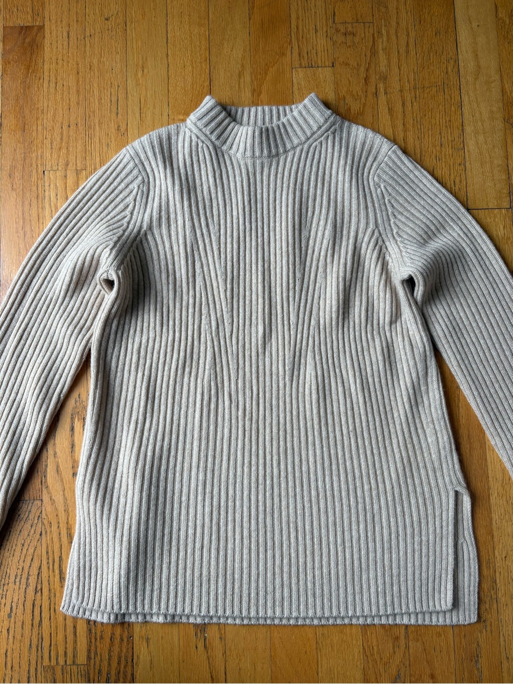 Vince Casemere Ribbed Mock Neck Sweater - Light Cream